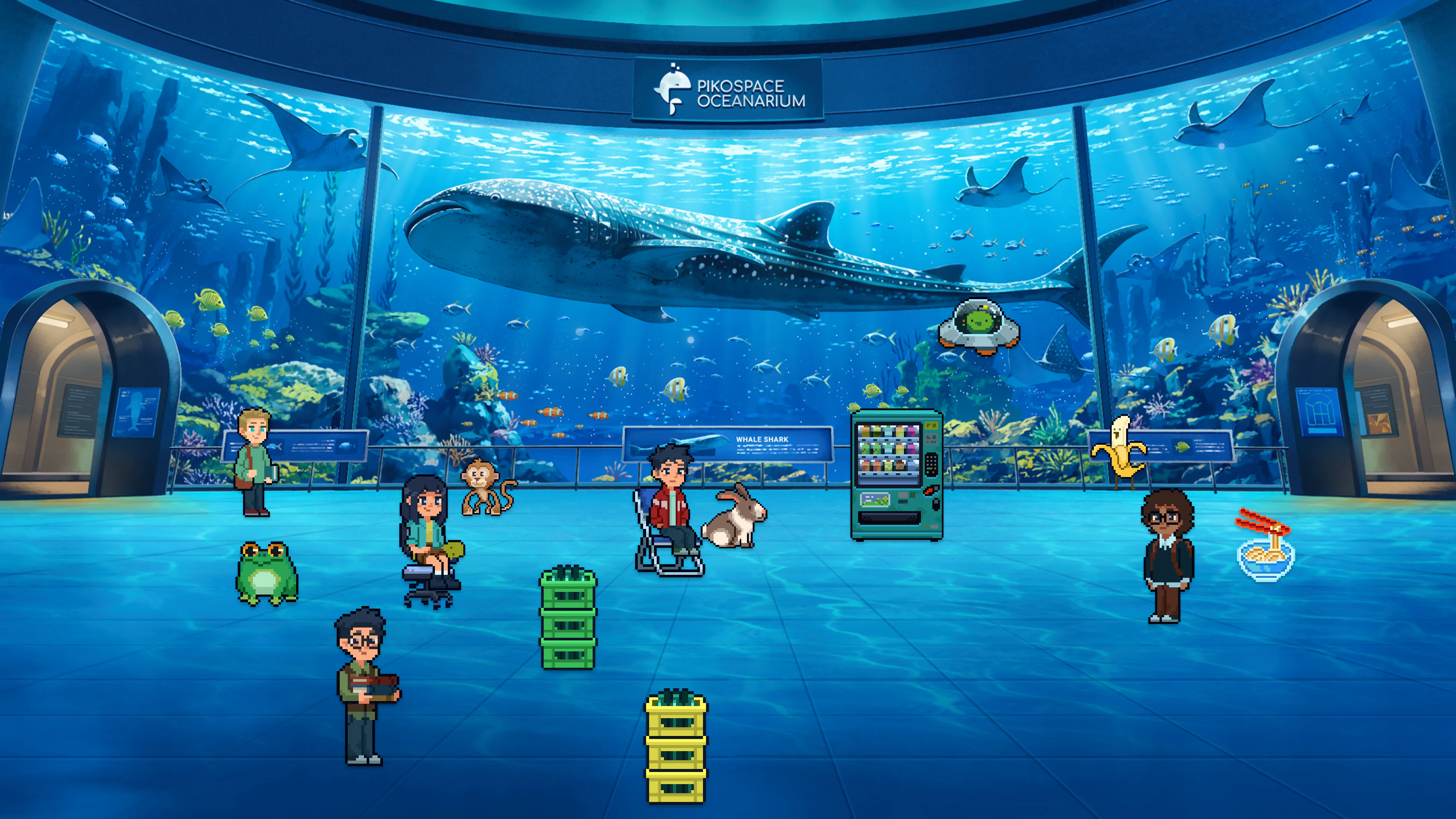 A complete Pikospace focus room with pixel furniture, companions, timer, and task tools